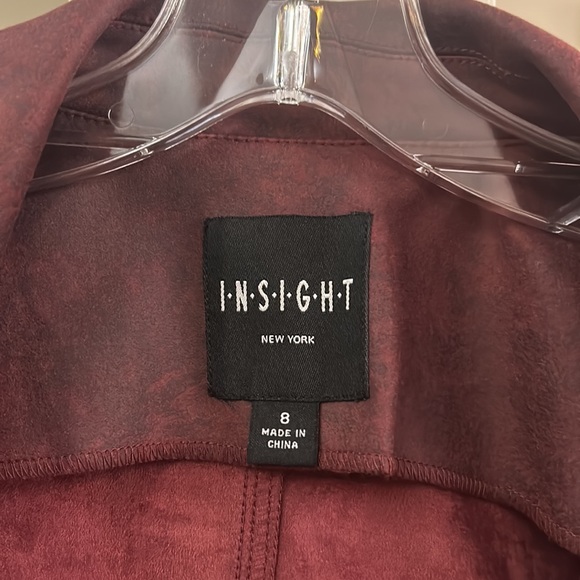 Insight New York Zipper Jacket Size 8 Magenta Vegan Pleather - Picture 5 of 13